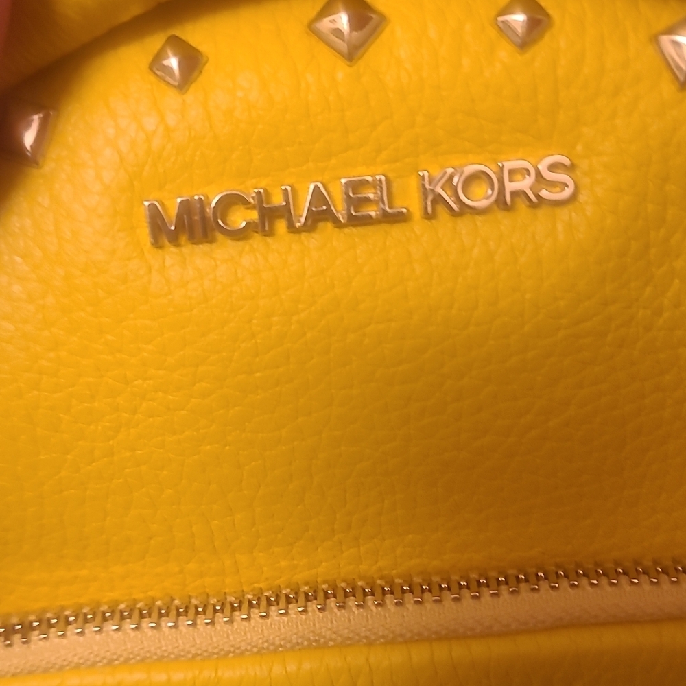 Michael Kors Vibrant Yellow Studded Backpack - Picture 2 of 15